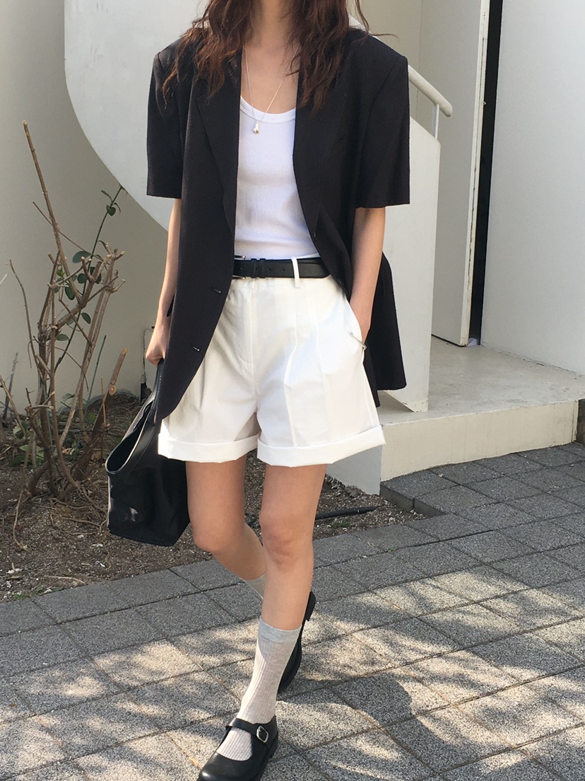 OURS韓國㊣直郵東大門代購女裝新款25春夏時尚夾克透明亞麻OURS夾克