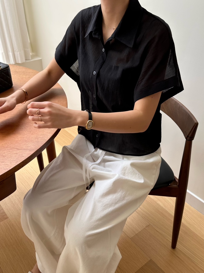 LE VASE韓國直郵㊣東大門實拍女裝新款熱賣時尚襯衫蕾絲衫LE VASE襯衫/蕾絲衫