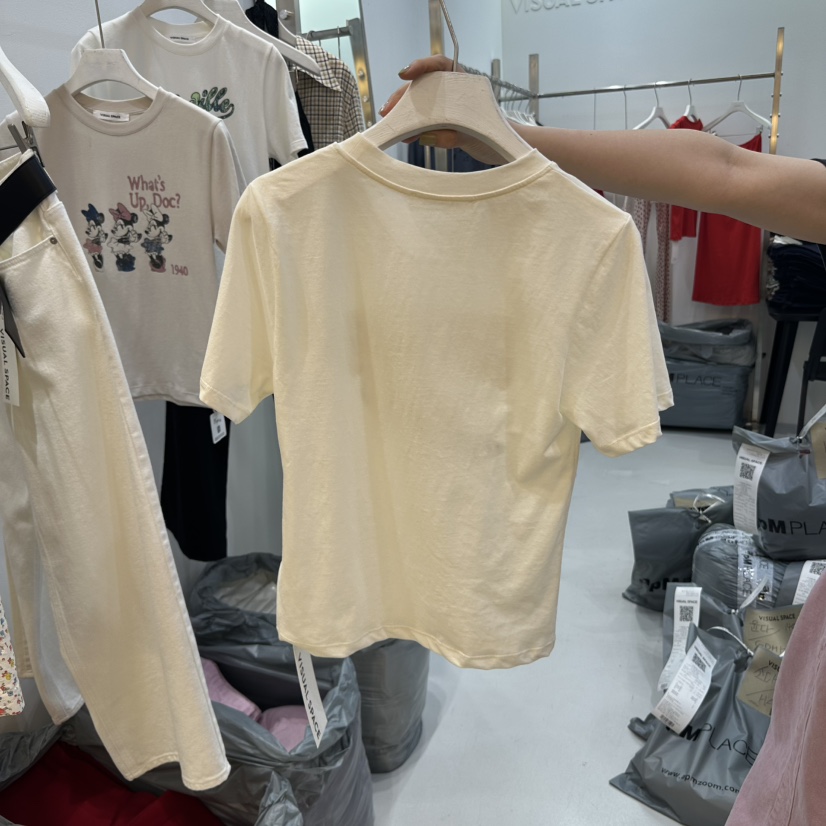 VISUAL SPACE韓國直郵㊣東大門實拍女裝新品休閑推薦25春夏T恤VISUAL SPACET恤