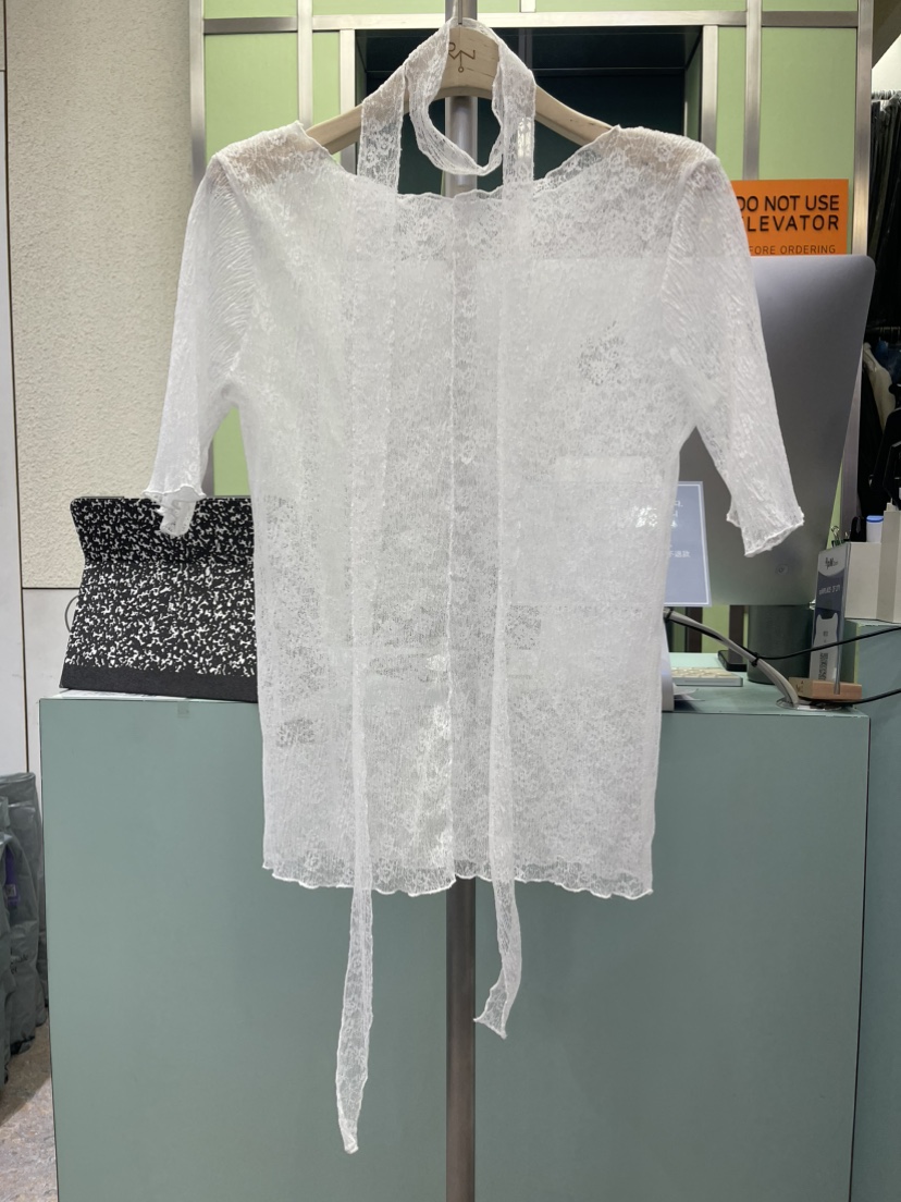 REIZ韓國㊣直郵東大門代購女裝新品休閑25春夏襯衫蕾絲衫含脖帶REIZ襯衫/蕾絲衫圖色3