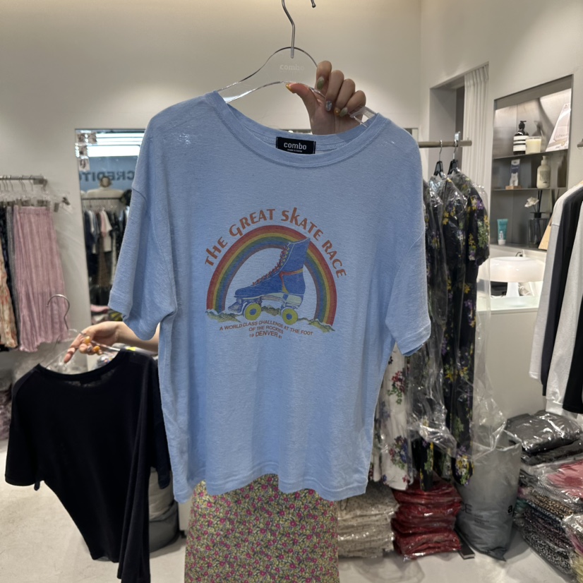 COMBO韓國直郵㊣東大門實拍女裝新款推薦熱賣時尚人氣休閑T恤COM_BOT恤圖色2