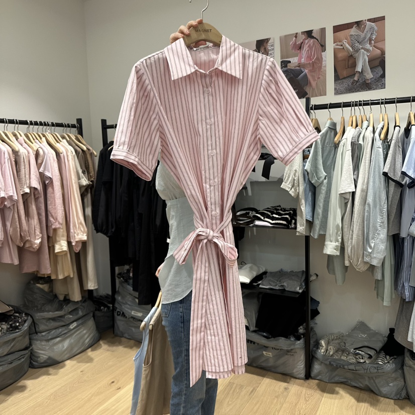 M.G.N直郵韓國代購㊣女裝新品推薦時尚25春夏連衣裙含腰帶MAGNET連衣裙圖色2