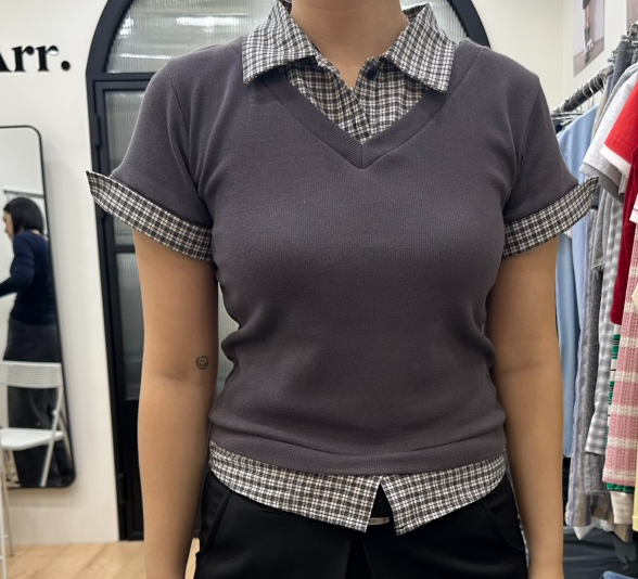 ARR韓國直郵㊣東大門實拍女裝新品人氣時尚25春夏休閑熱賣T恤ARRT恤圖色2