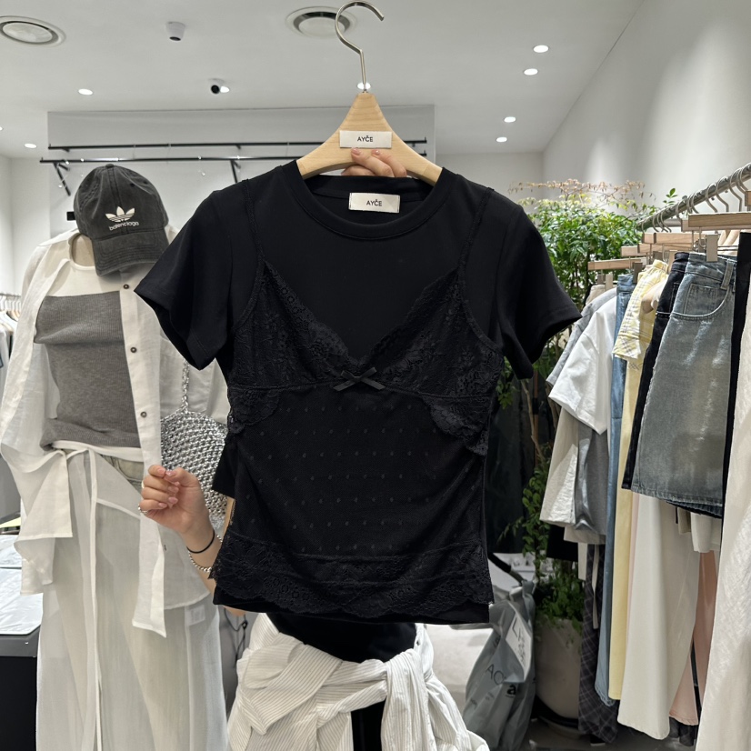 AYCE韓國㊣直郵東大門代購女裝新品推薦時尚人氣T恤套裝蕾絲101SHOWROOM/AYCET恤