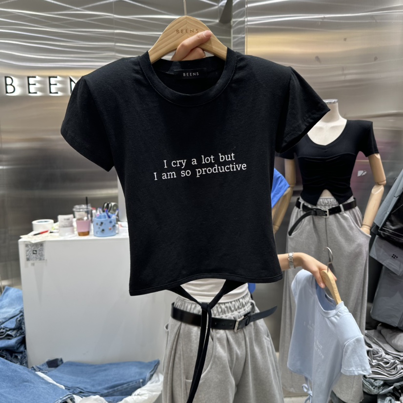 BEENS直郵韓國代購㊣女裝新款熱賣人氣時尚25春夏休閑推薦T恤BEENST恤圖色2