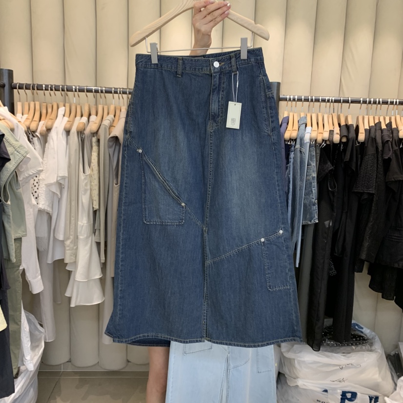 OUS/INCH-L直郵韓國代購㊣女裝新款熱賣25春夏半身裙中短裙OUS/INCH半身裙/中短裙圖色2