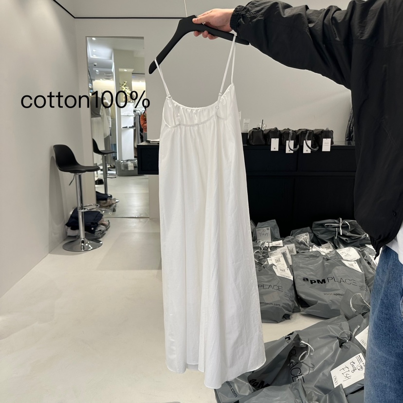 OSOO直郵韓國代購㊣女裝新品休閑推薦25春夏連衣裙棉質長款OSOO連衣裙