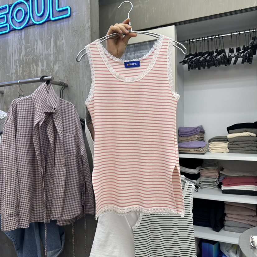 5K韓國直郵㊣東大門實拍女裝新品人氣推薦休閑25春夏吊帶背心5K吊帶/背心