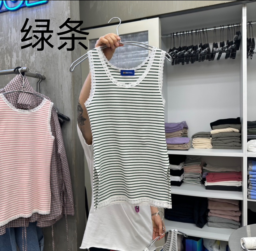 5K韓國直郵㊣東大門實拍女裝新品人氣推薦休閑25春夏吊帶背心5K吊帶/背心圖色2