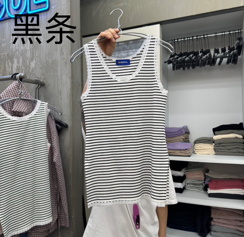 5K韓國直郵㊣東大門實拍女裝新品人氣推薦休閑25春夏吊帶背心5K吊帶/背心圖色3