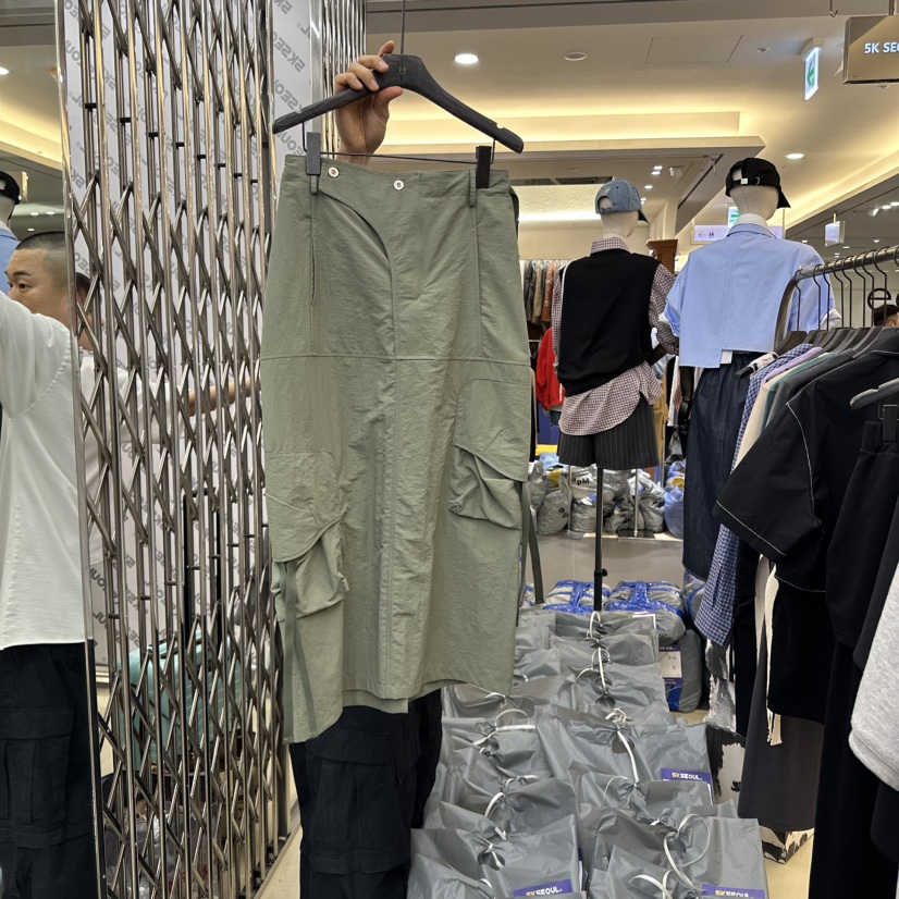 5K韓國直郵㊣東大門實拍女裝新款25春夏推薦休閑長裙口袋工裝5K長裙圖色3