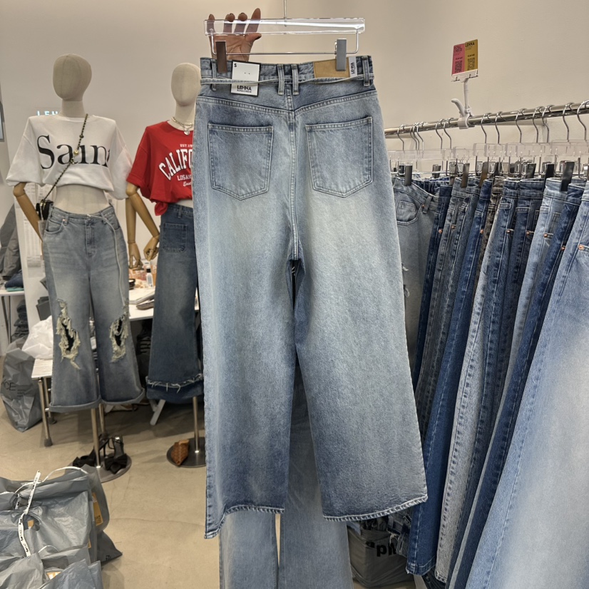 LEHNA直郵韓國代購㊣女裝新品熱賣人氣時尚推薦休閑25春夏牛仔褲LEHNA牛仔褲