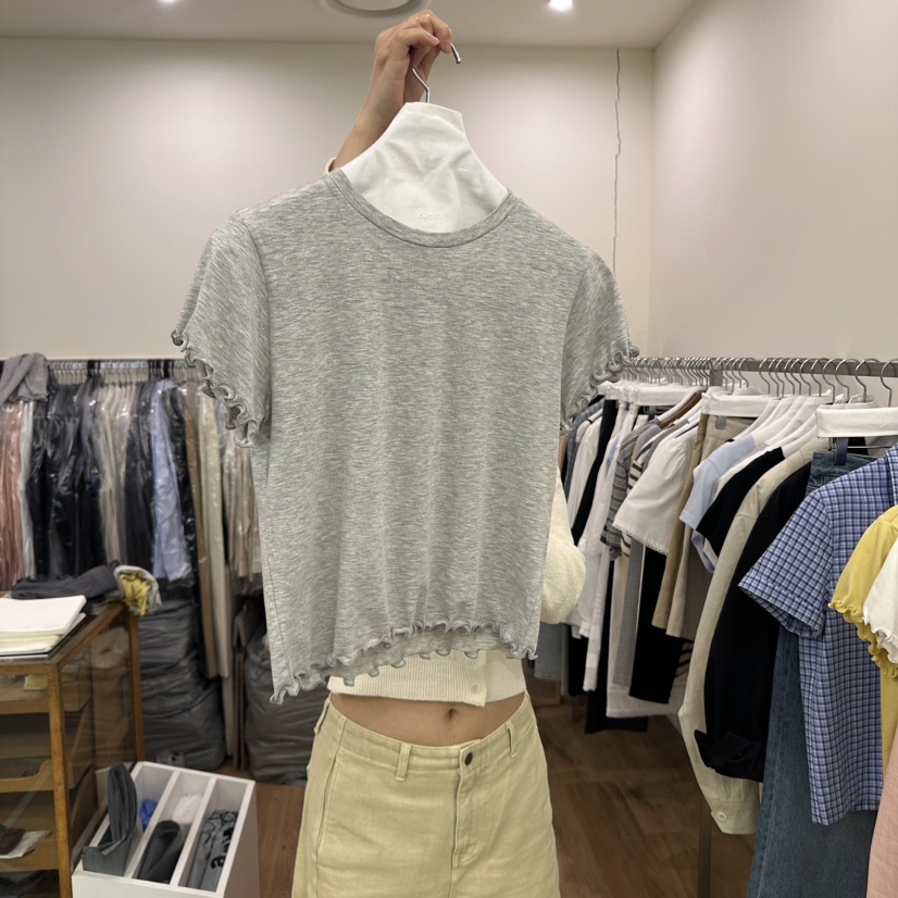 AGO直郵韓國代購㊣女裝新品休閑推薦人氣25春夏熱賣時尚T恤AGOT恤圖色2