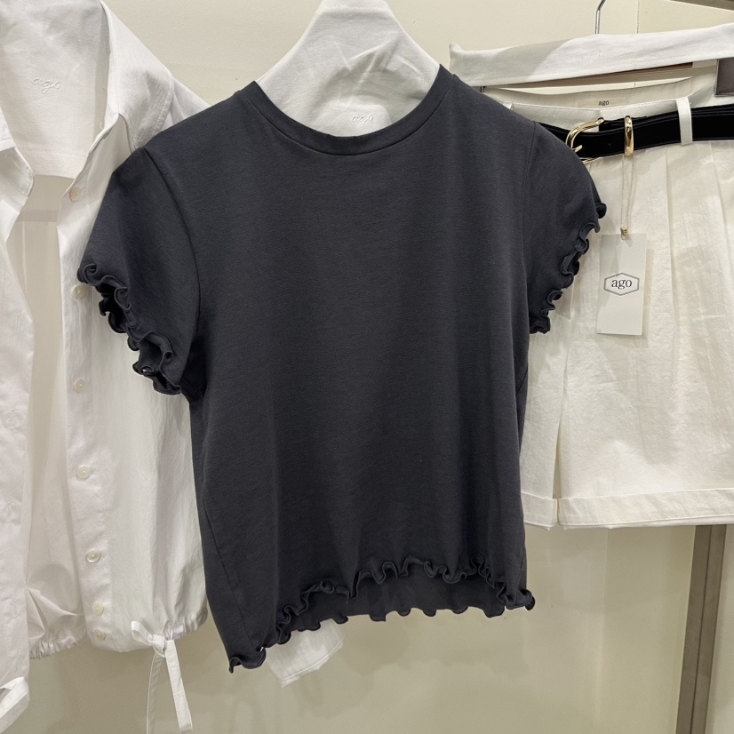 AGO直郵韓國代購㊣女裝新品休閑推薦人氣25春夏熱賣時尚T恤AGOT恤圖色4