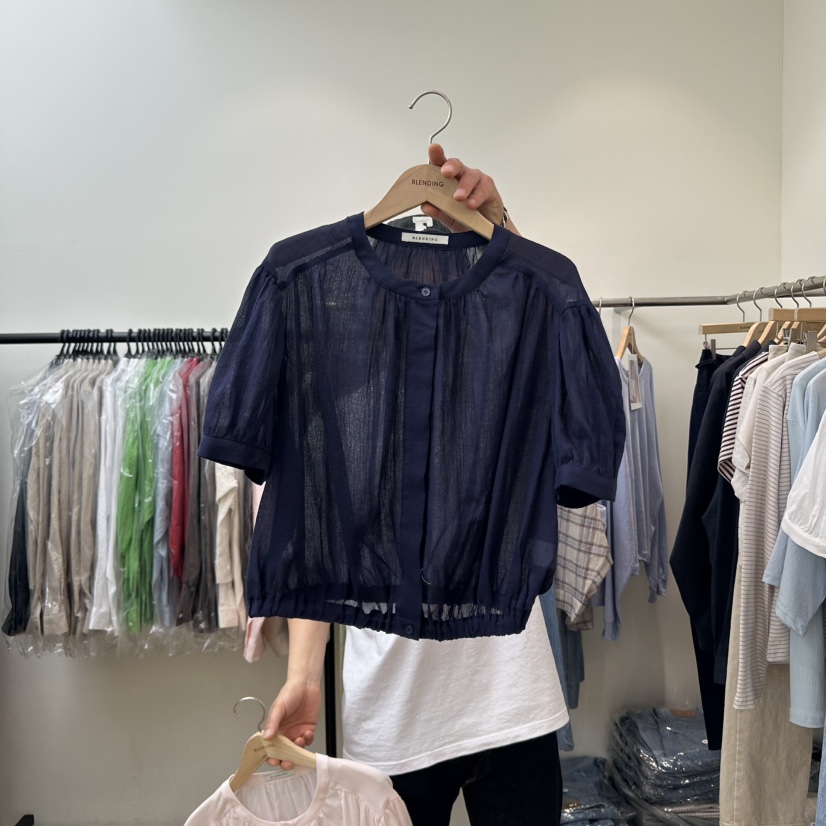 BLENDING-p韓國㊣直郵東大門代購女裝新品推薦時尚襯衫蕾絲衫BLENDING襯衫/蕾絲衫圖色3