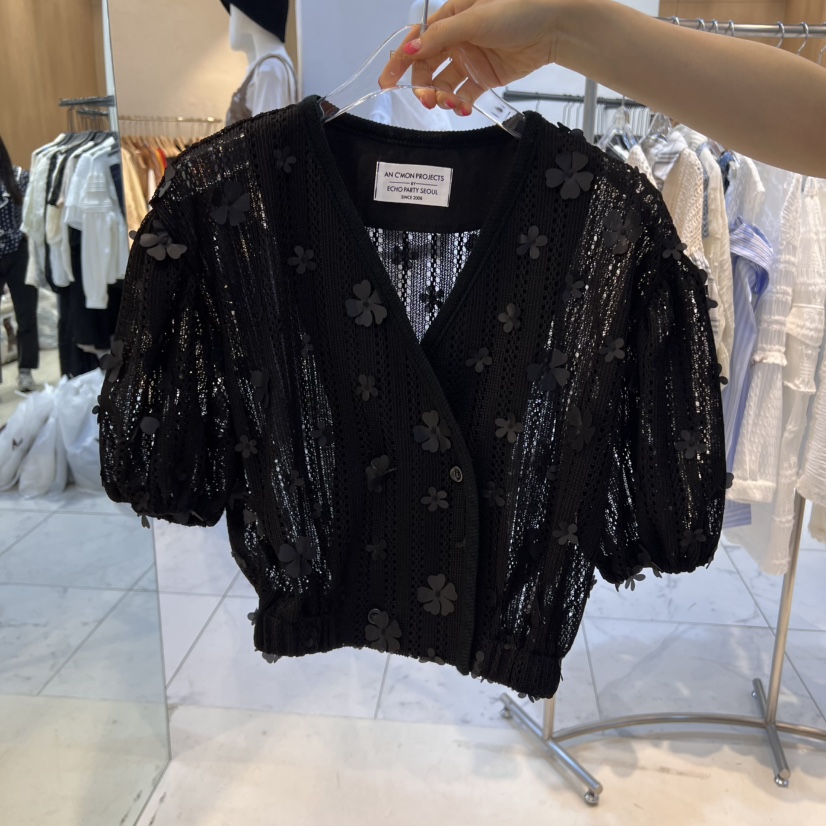 ECHOPARTY韓國直郵㊣女裝新品25春夏時尚人氣休閑襯衫蕾絲衫ECHOPARTY襯衫/蕾絲衫圖色2