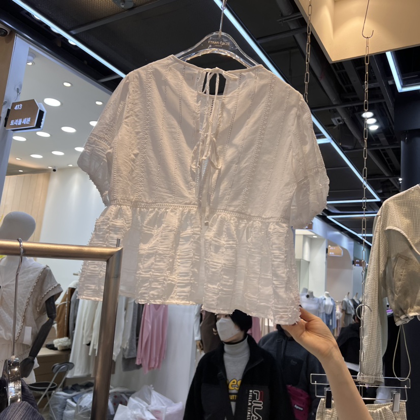 ECHOPARTY直郵韓國代購㊣女裝新款休閑時尚熱賣人氣襯衫蕾絲衫ECHOPARTY襯衫/蕾絲衫