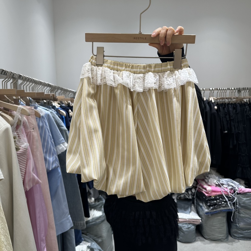 RE STYLE-Q韓國㊣直郵東大門代購女裝新款人氣25春夏短褲條紋RE STYLE短褲圖色3