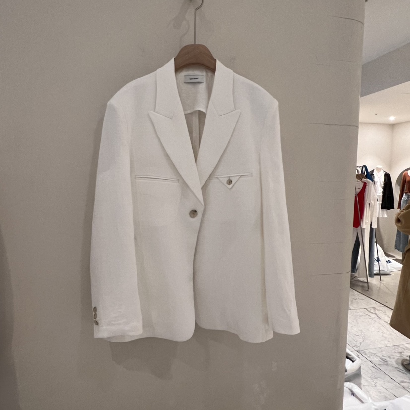NAVYBURST韓國直郵㊣東大門實拍女裝新品推薦時尚夾克亞麻寬松NAVY BURST夾克