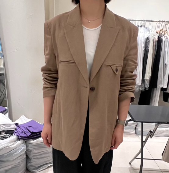 NAVYBURST韓國直郵㊣東大門實拍女裝新品推薦時尚夾克亞麻寬松NAVY BURST夾克圖色2