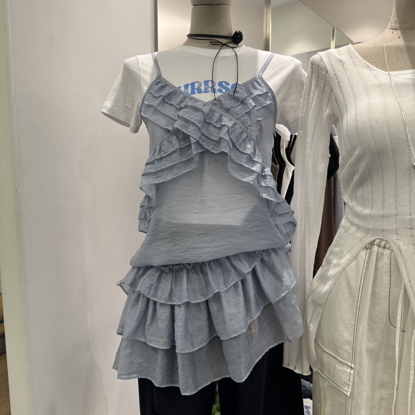 EYEL韓國直郵㊣女裝新品時尚25春夏熱賣連衣裙不含內搭透視EYEL連衣裙