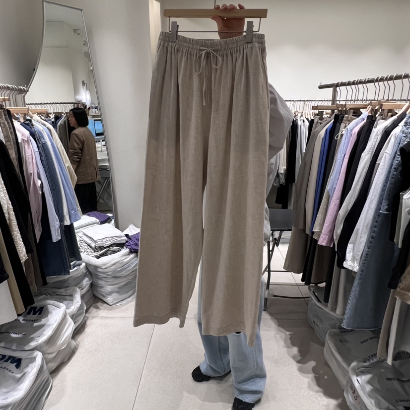 NAVYBURST韓國㊣直郵東大門代購女裝新品熱賣休閑休閑褲亞麻NAVY BURST休閑褲