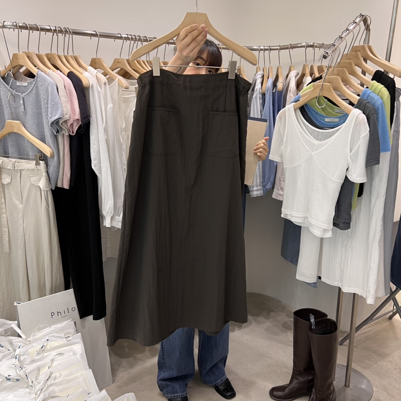 PHILO直郵韓國代購㊣女裝新品推薦熱賣時尚25春夏半身裙中短裙PHILO半身裙/中短裙