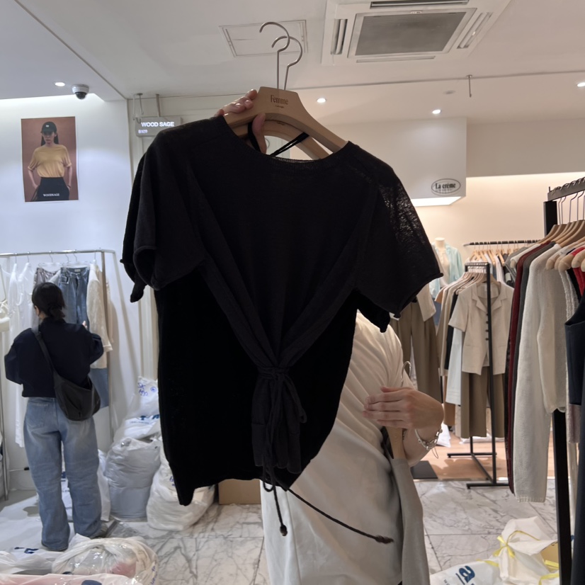 LA MAGIE FEMME韓國直郵㊣東大門實拍女裝新款人氣針織衫含腰繩Lamagie Femme針織衫圖色4
