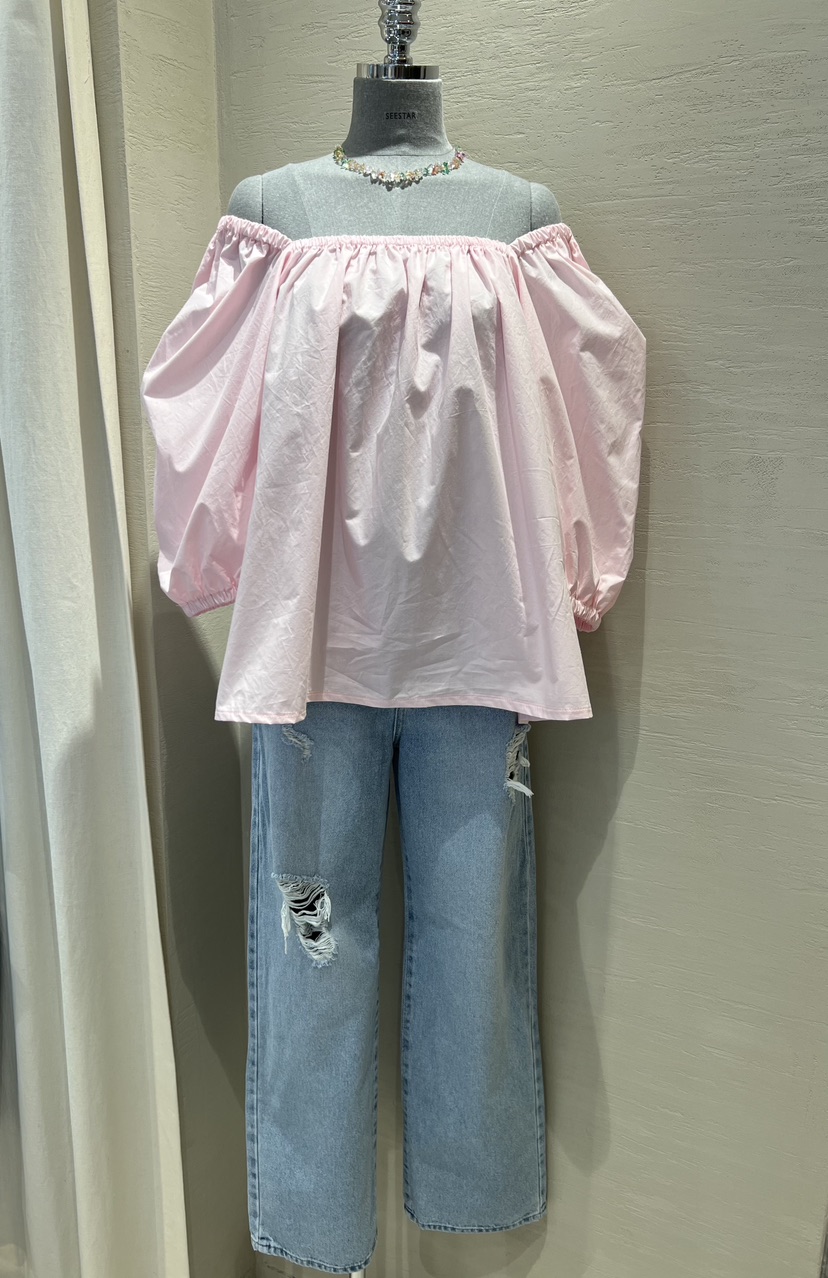 HI HIGH直郵韓國代購㊣女裝新款休閑人氣25春夏襯衫蕾絲衫露肩SEESTAR/hi high襯衫/蕾絲衫