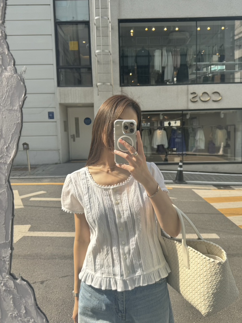 THE ABLE韓國直郵㊣女裝新款熱賣時尚推薦25春夏襯衫蕾絲衫THE ABLE/TA襯衫/蕾絲衫