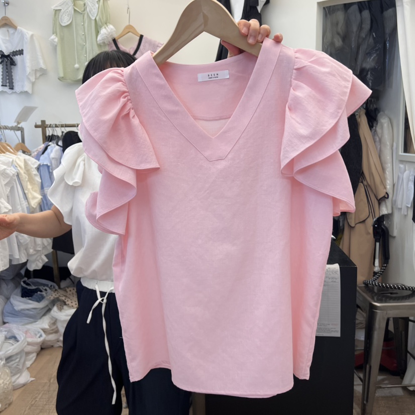 BEEN-A韓國直郵㊣女裝新品人氣熱賣時尚休閑25春夏襯衫蕾絲衫BEEN-A襯衫/蕾絲衫圖色2