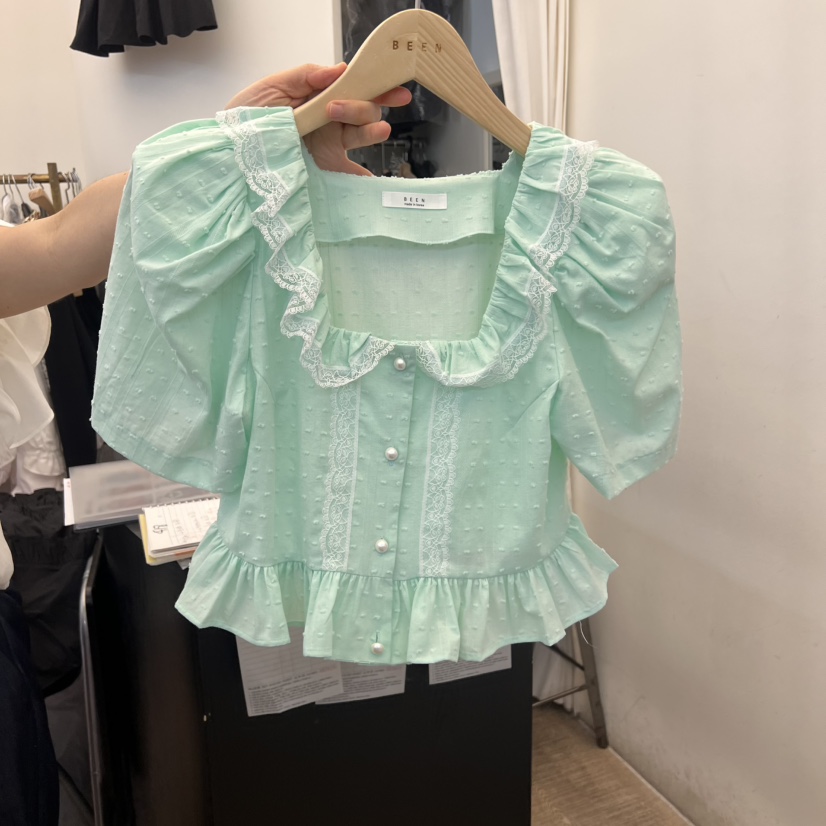 BEEN-A韓國直郵㊣東大門實拍女裝新品熱賣時尚人氣襯衫蕾絲衫BEEN-A襯衫/蕾絲衫圖色2