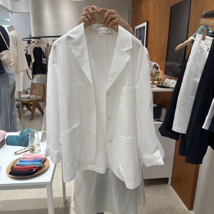 BOUTIQUE SEOUL-P直郵韓國代購㊣女裝新品25春夏時尚夾克But ton/BOUTIQUE SEOUL夾克