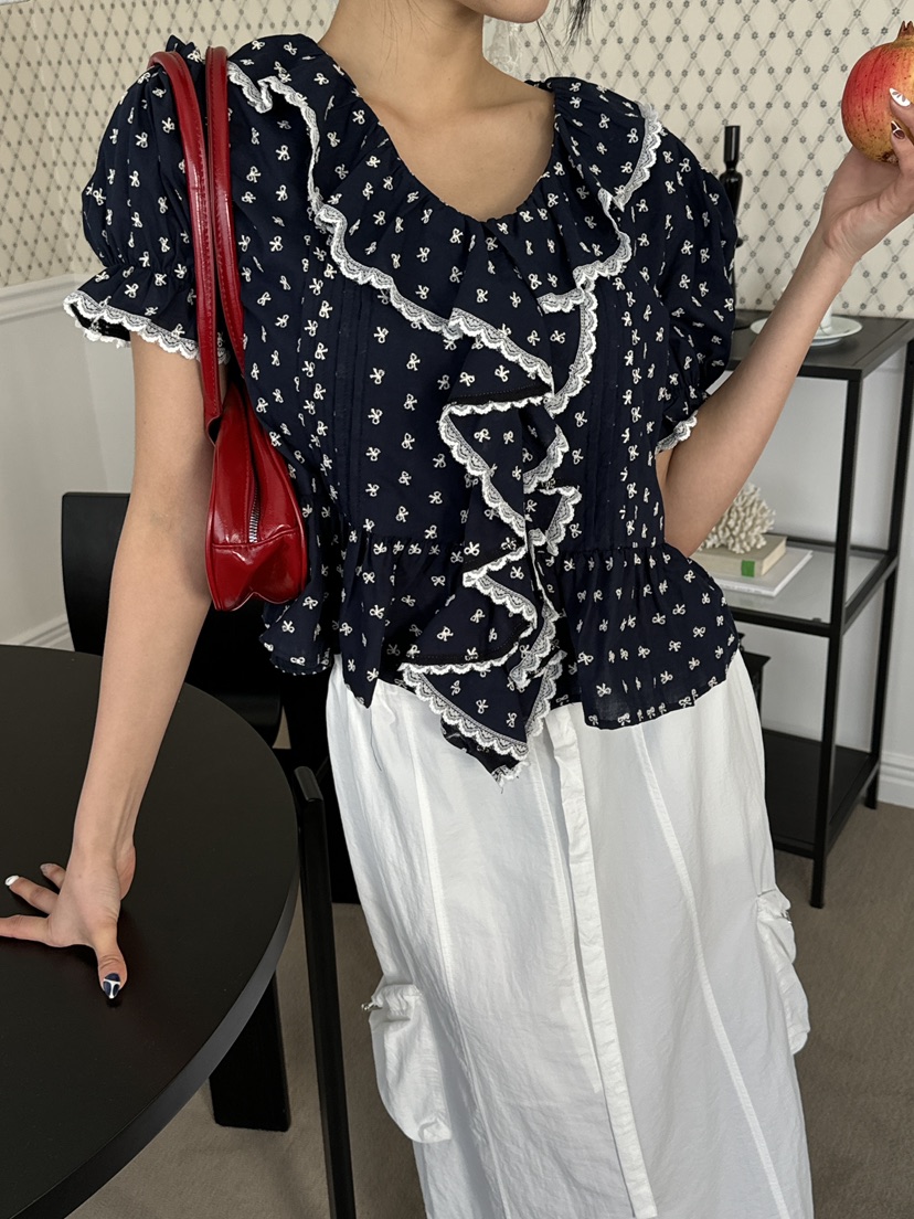 TRIPLE SEVEN韓國直郵㊣女裝新品推薦人氣時尚休閑襯衫蕾絲衫TRIPLE SEVEN襯衫/蕾絲衫