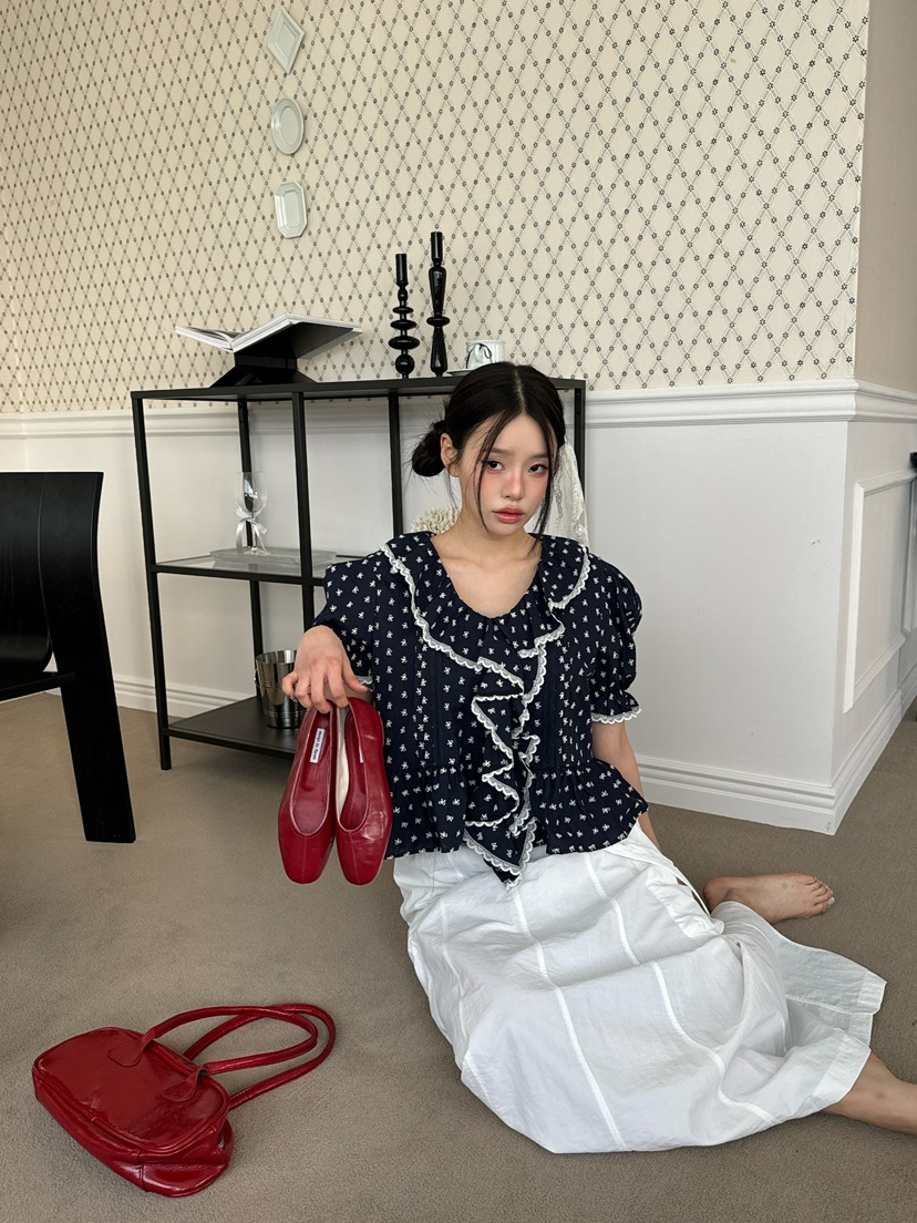 TRIPLE SEVEN韓國直郵㊣女裝新品推薦人氣時尚休閑襯衫蕾絲衫TRIPLE SEVEN襯衫/蕾絲衫