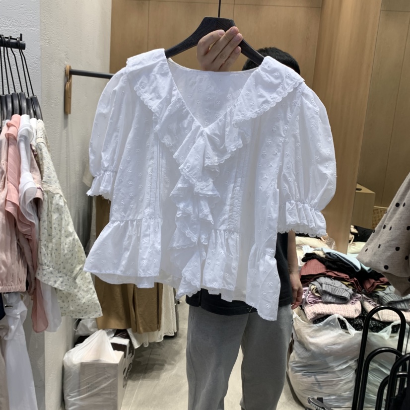 TRIPLE SEVEN韓國直郵㊣女裝新品推薦人氣時尚休閑襯衫蕾絲衫TRIPLE SEVEN襯衫/蕾絲衫圖色2