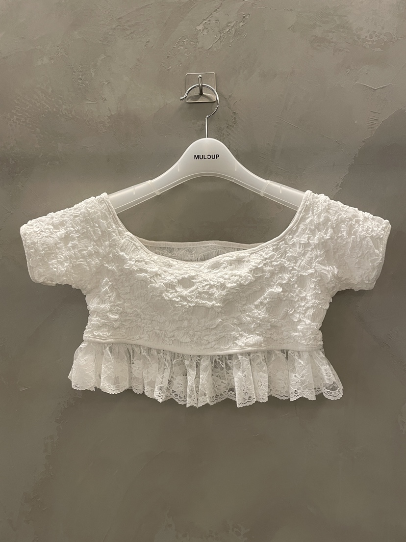 MULCUP韓國㊣直郵東大門代購女裝新品25春夏襯衫蕾絲衫短款MULCUP襯衫/蕾絲衫
