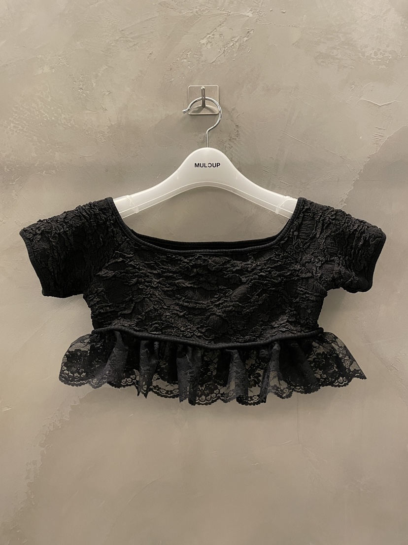 MULCUP韓國㊣直郵東大門代購女裝新品25春夏襯衫蕾絲衫短款MULCUP襯衫/蕾絲衫圖色2