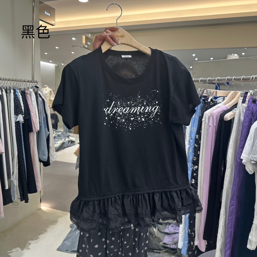 BENE直郵韓國代購㊣女裝新品熱賣推薦休閑人氣時尚25春夏T恤BENET恤圖色5