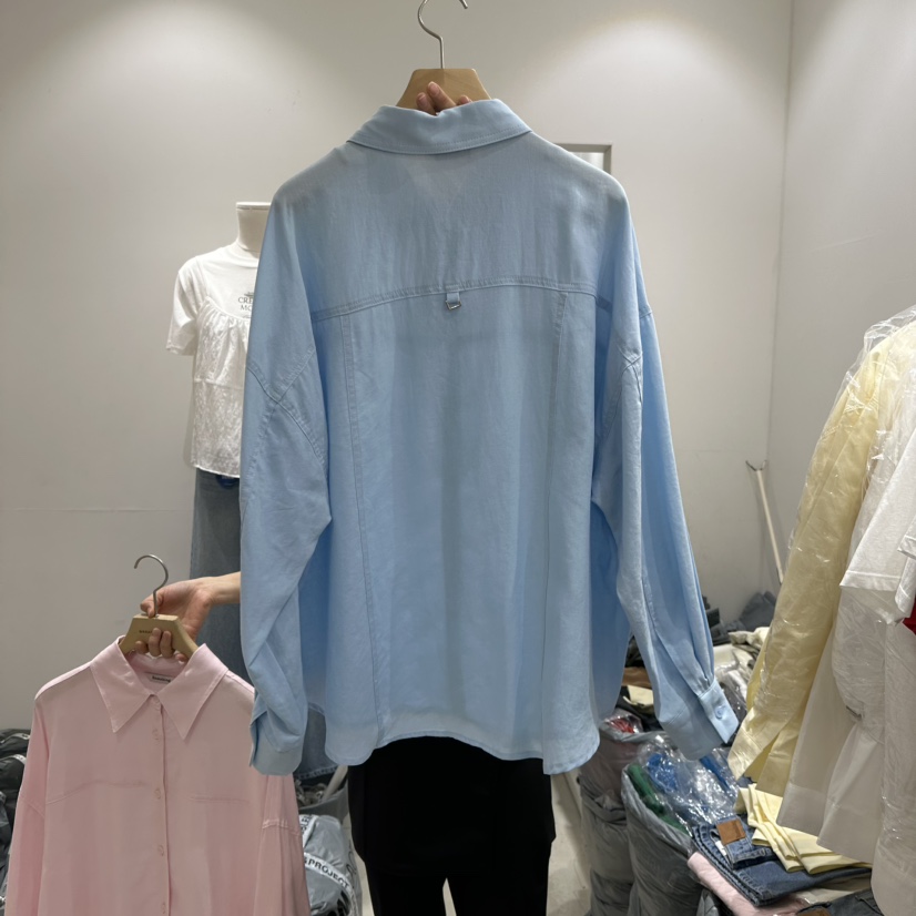 URBANSTORY/REMAKING韓國㊣直郵東大門代購女裝新品25春夏襯衫蕾絲衫亞麻BAGUETTE-P襯衫/蕾絲衫