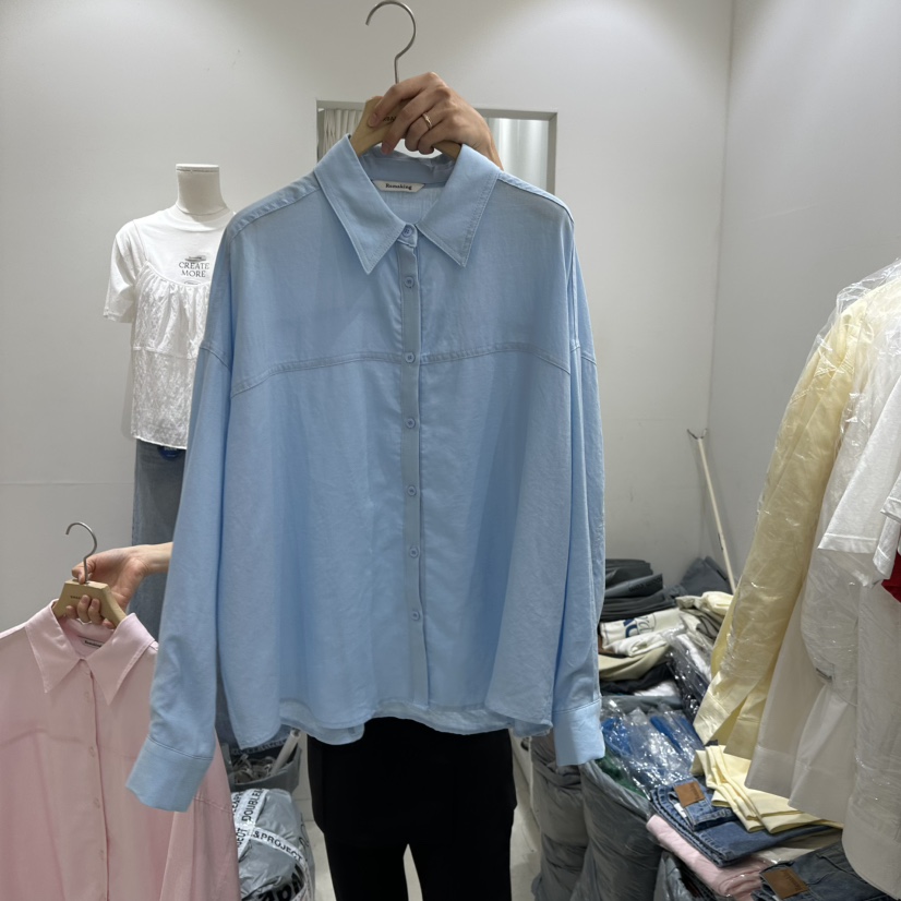 URBANSTORY/REMAKING韓國㊣直郵東大門代購女裝新品25春夏襯衫蕾絲衫亞麻BAGUETTE-P襯衫/蕾絲衫圖色1