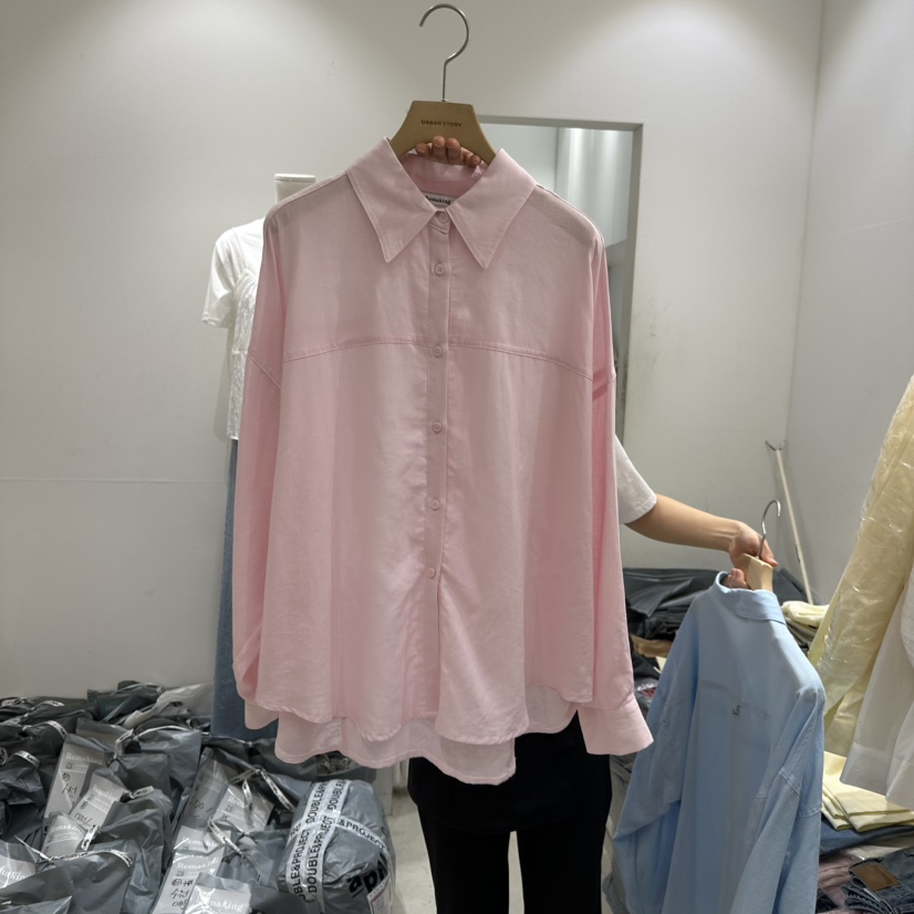 URBANSTORY/REMAKING韓國㊣直郵東大門代購女裝新品25春夏襯衫蕾絲衫亞麻BAGUETTE-P襯衫/蕾絲衫圖色2