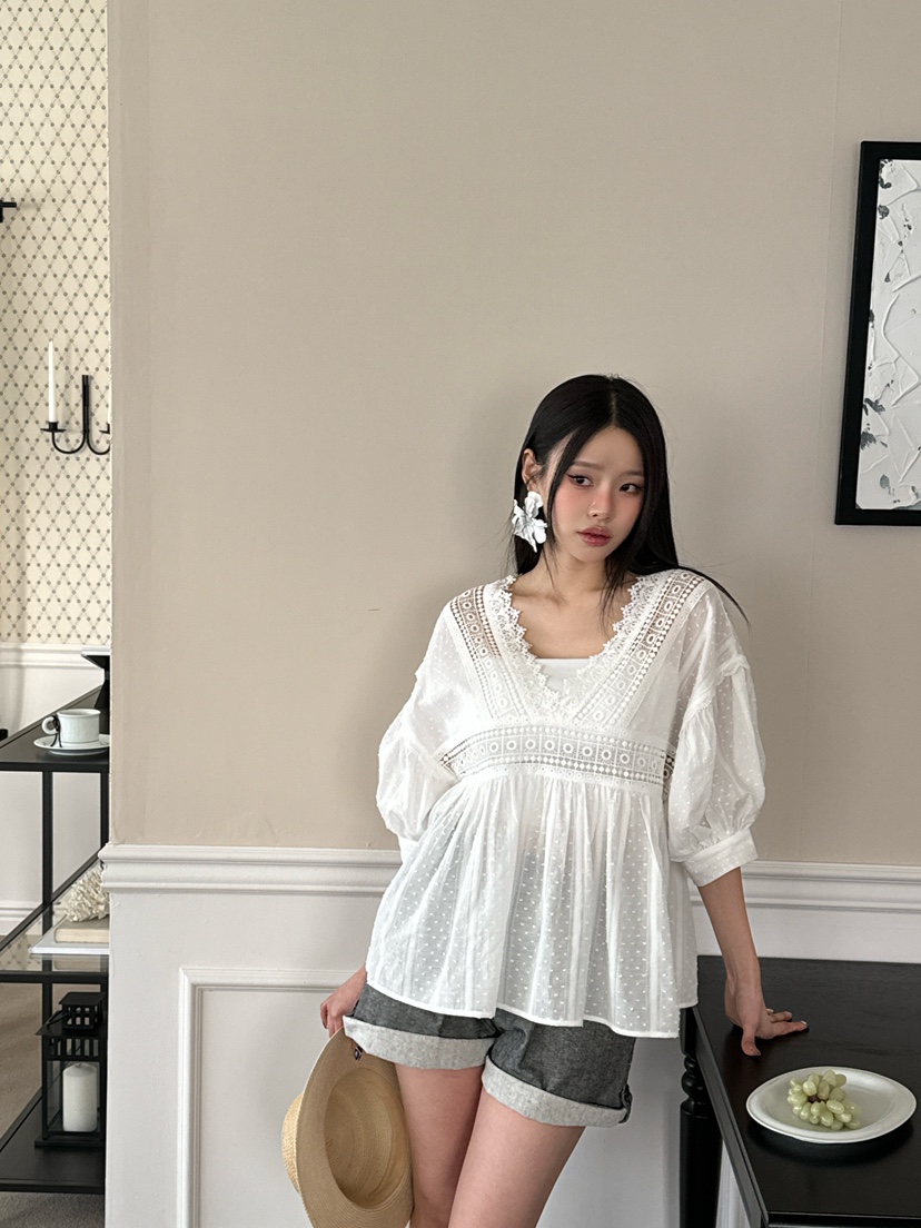 TRIPLE SEVEN韓國直郵㊣女裝新品推薦熱賣時尚人氣襯衫蕾絲衫TRIPLE SEVEN襯衫/蕾絲衫