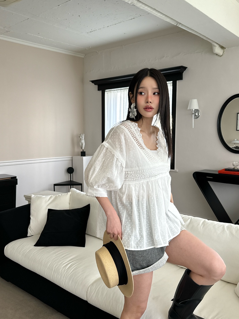 TRIPLE SEVEN韓國直郵㊣女裝新品推薦熱賣時尚人氣襯衫蕾絲衫TRIPLE SEVEN襯衫/蕾絲衫