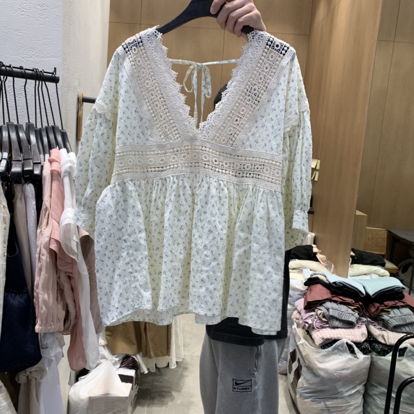 TRIPLE SEVEN韓國直郵㊣女裝新品推薦熱賣時尚人氣襯衫蕾絲衫TRIPLE SEVEN襯衫/蕾絲衫圖色2