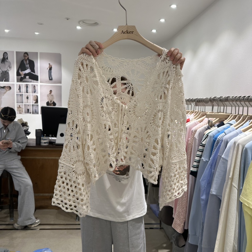 ACKER韓國㊣直郵東大門代購女裝新款休閑推薦襯衫蕾絲衫開衫ACKER襯衫/蕾絲衫圖色2