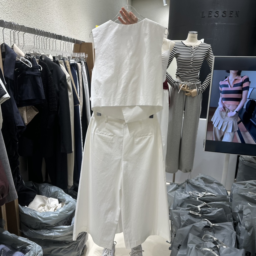 LESSEN韓國㊣直郵東大門代購女裝新品推薦套裝兩件套套裝棉質LESSEN套裝