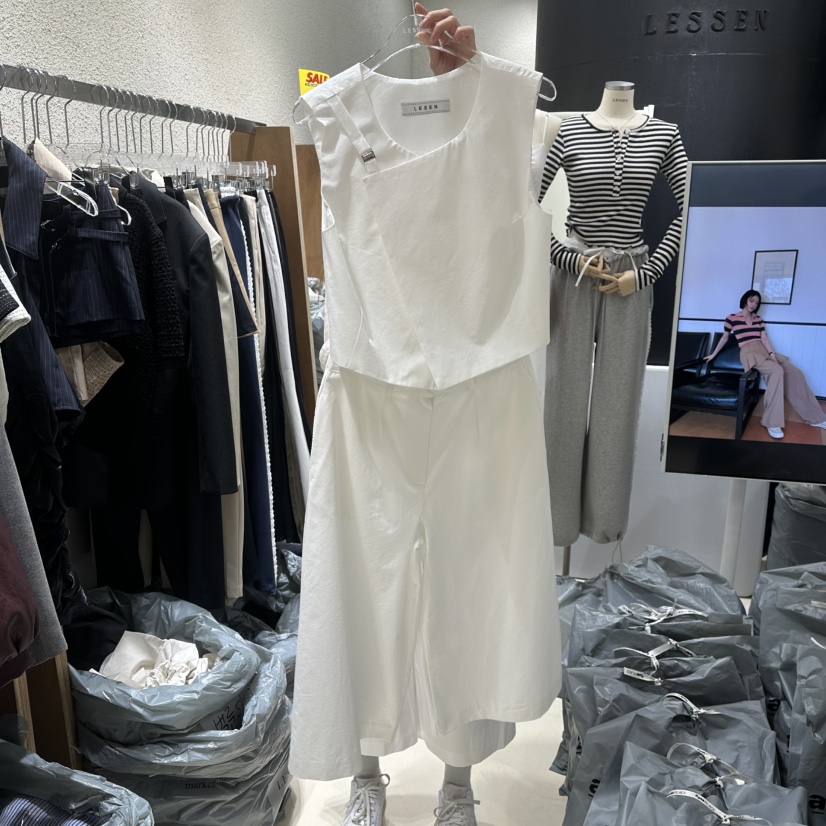 LESSEN韓國㊣直郵東大門代購女裝新品推薦套裝兩件套套裝棉質LESSEN套裝
