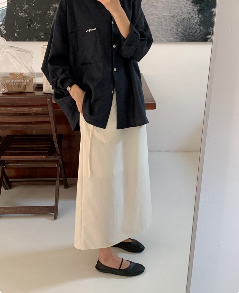 A Flan韓國直郵㊣女裝新款人氣熱賣時尚推薦休閑25春夏長裙AFN/A Flan長裙