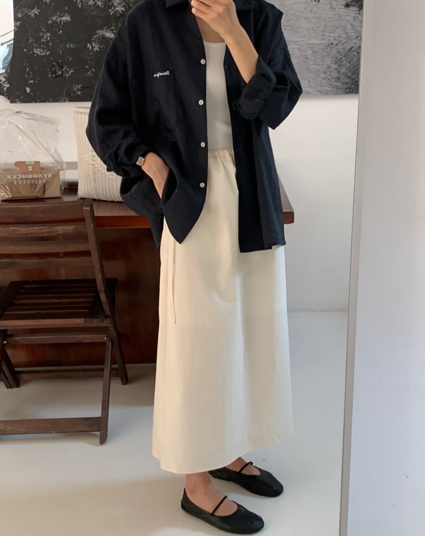 A Flan韓國直郵㊣女裝新款人氣熱賣時尚推薦休閑25春夏長裙AFN/A Flan長裙